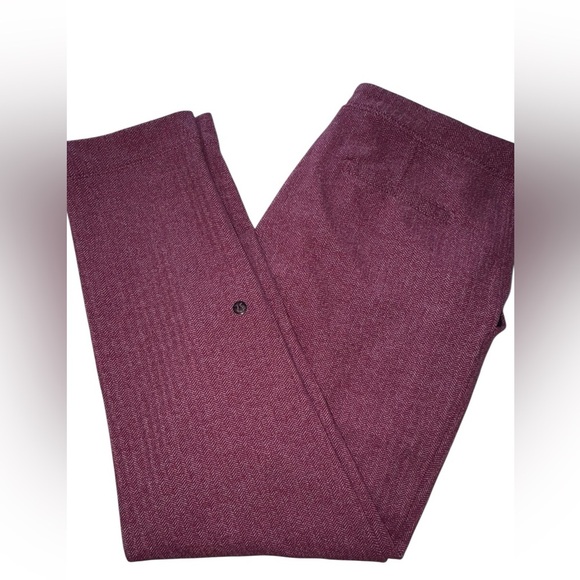 💫Lululemon Slim Jet Crop Pants Heathered Herringbone Berry Rumble Bordeaux Drama - Picture 4 of 7